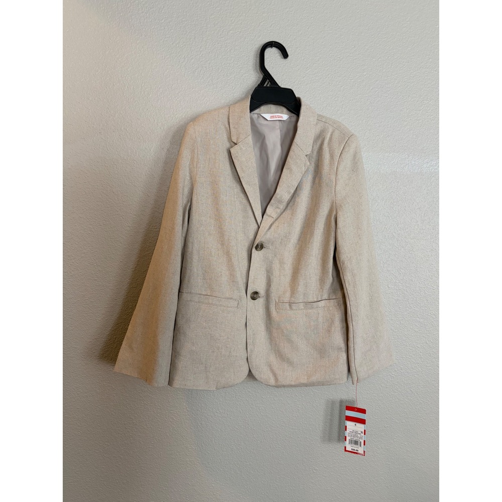Cat & Jack Kids Natural Linen Blend Blazer Jacket Beige Size 6 NWT